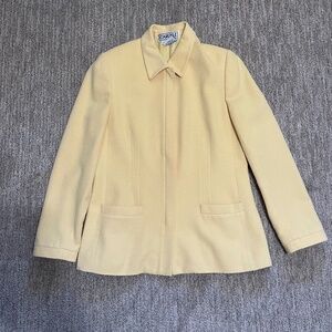 Carlisle Yellow‎ Wool Cashmere Angora Blend Zip Car Coat – Size 8